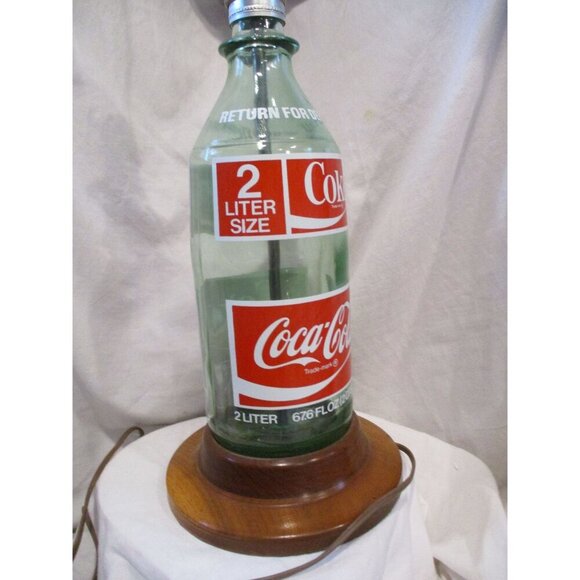 Classic Coke a cola bottle Table lamp vintage 1970 classic Desk Accent Light Pub - Picture 5 of 9